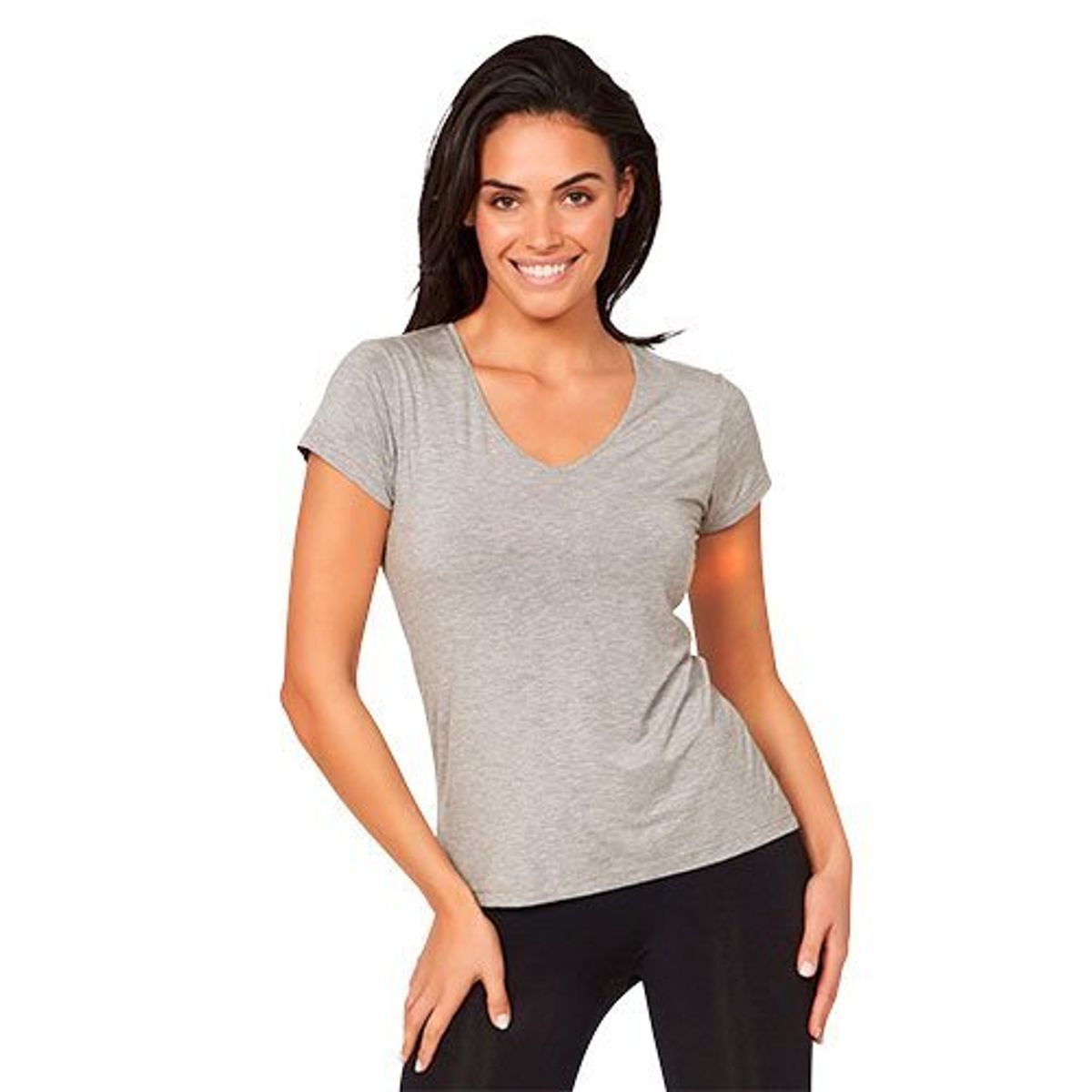 Boody Women´s V-Neck T-Shirt lysegrå str. S