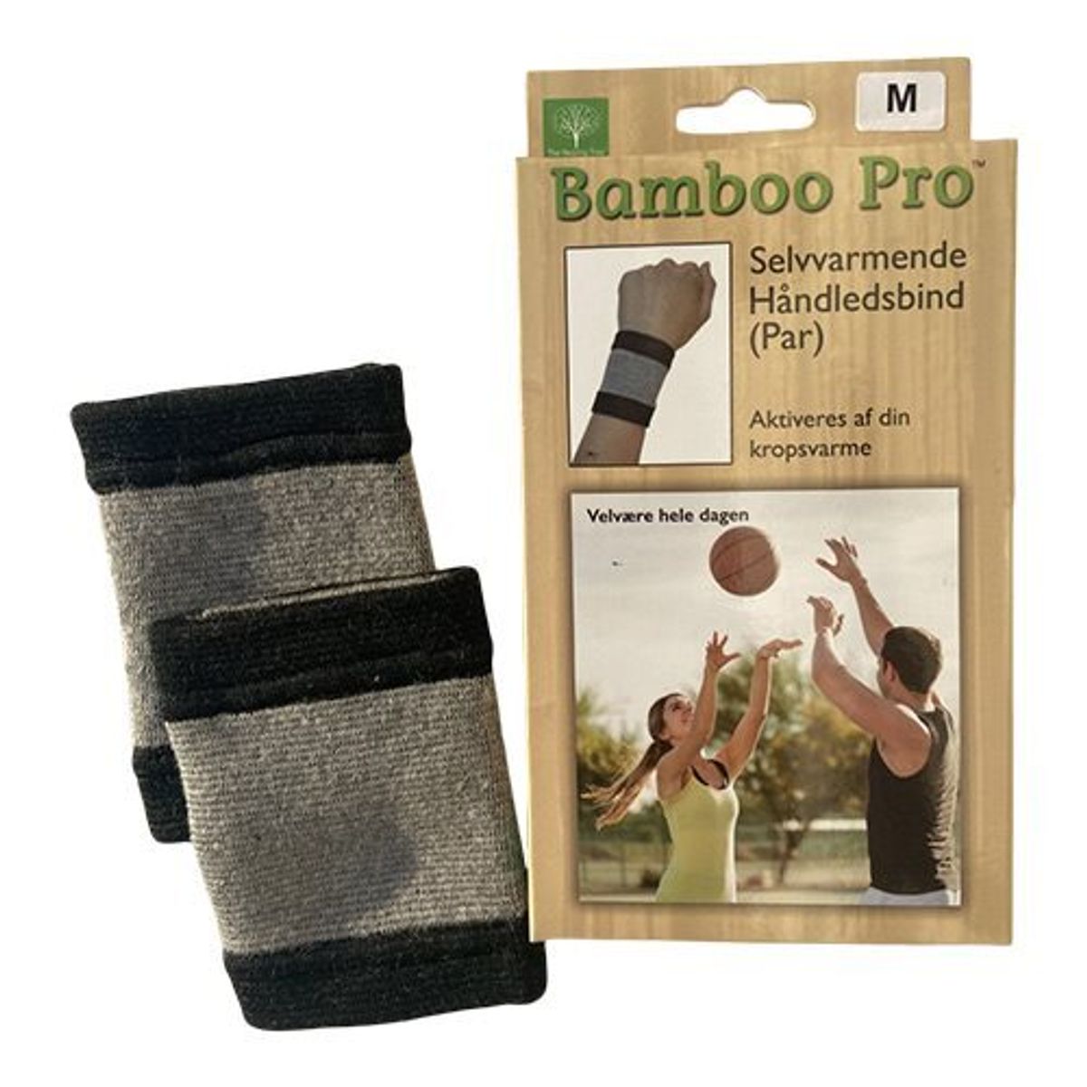 Bamboo Pro Håndledsbind, Selvvarmende, Str M