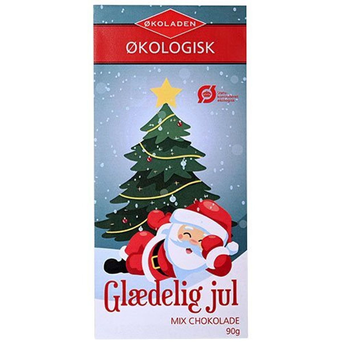 Økoladen Glædelig Jul mix chokolade æske Ø, 90g.