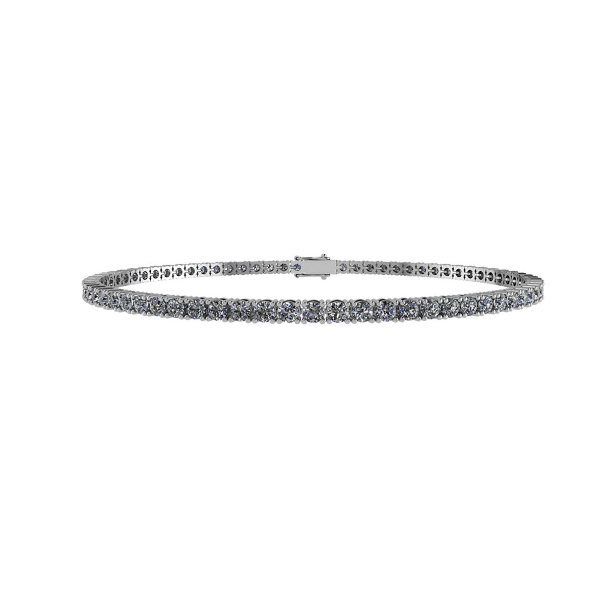 Henrik Ørsnes Design Tennis 14 Karat Hvidguld Armbånd med Brillanter 2,50 Carat W/SI