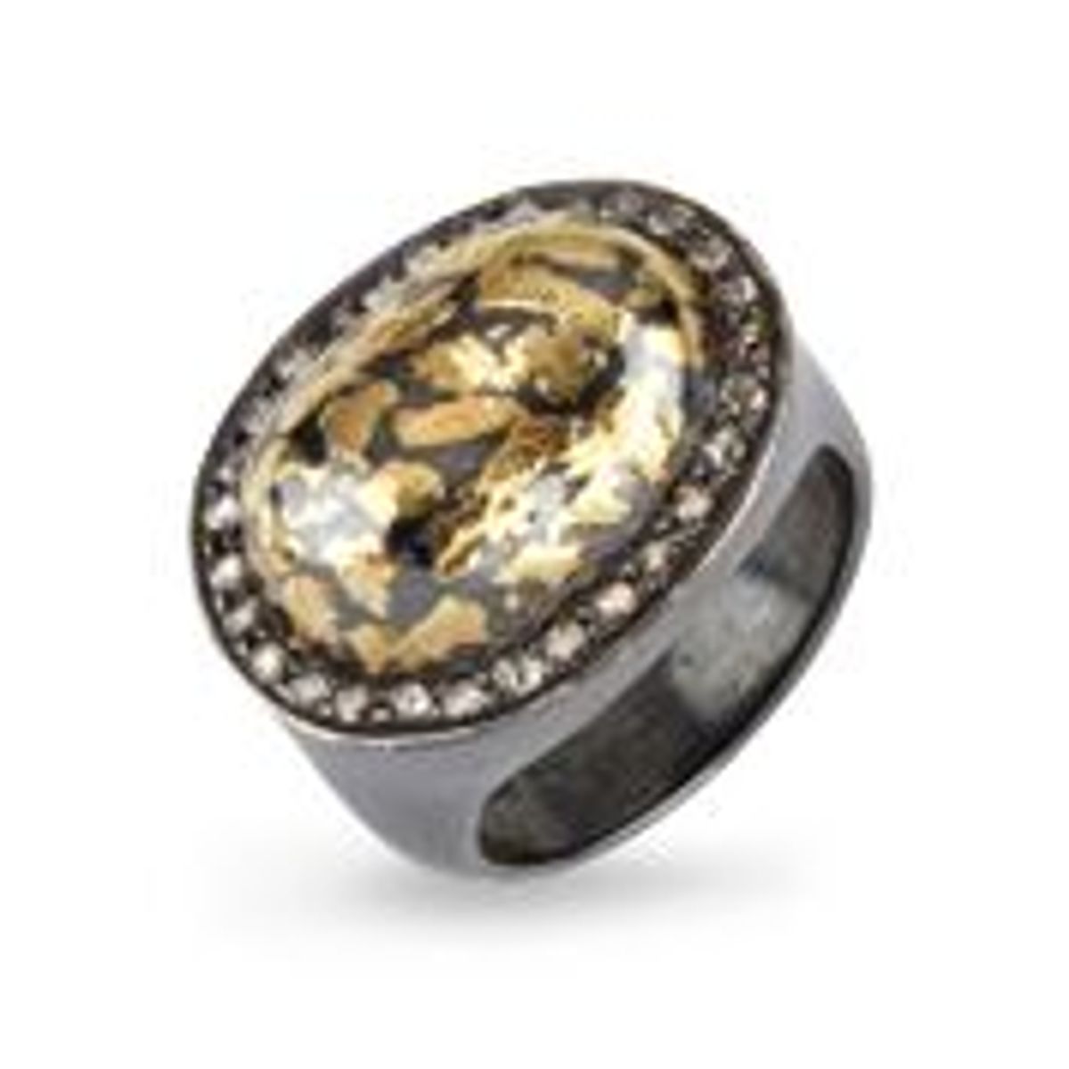 By Birdie Houston Sterling Sølv Ring med 18 Karat Guld og Brillanter 0,65 Carat