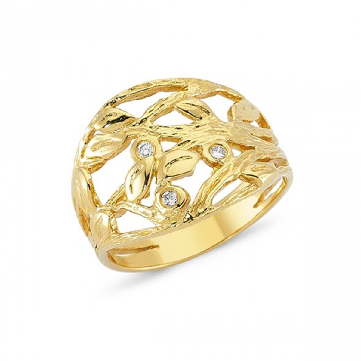 Nuran Natura 14 Karat Guld Ring med Brillanter 0,05 Carat W/VS