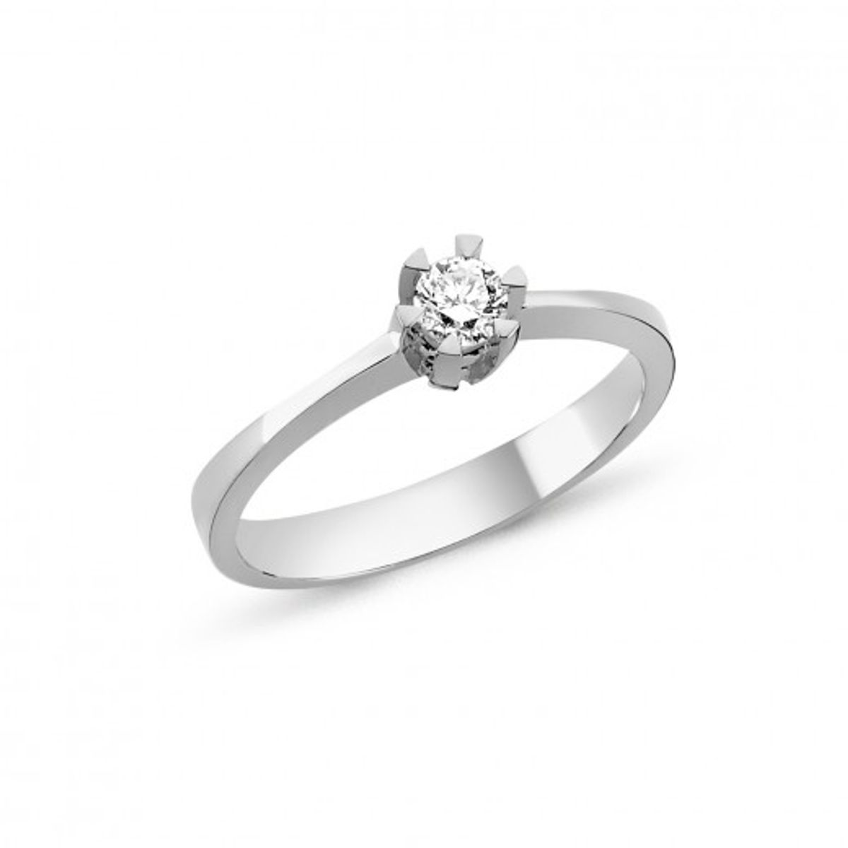 Nuran Star Ring i 14 Karat Hvidguld med Diamant 0,20 Carat W/SI