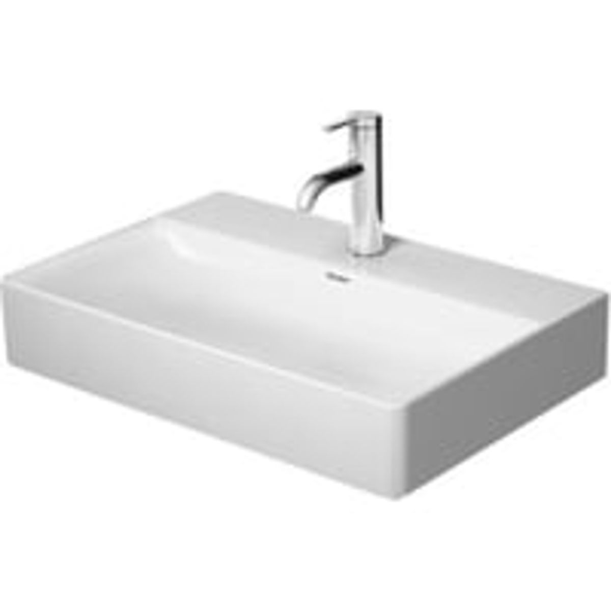 Duravit DuraSquare, hndvask, 600 x 400 mm, kompakt, med hanehul, uden overlb, hvid