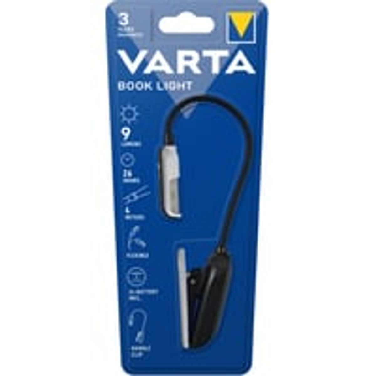 Book Light LED, lselampe, sort/slv - Varta