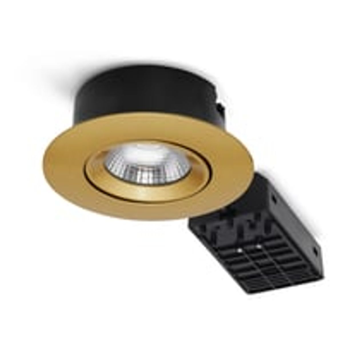 Nordtronic Velia ECO LED indbygningsspot, 230V, 7W, 2700/3000/4000K, CRI90, 500lm, rund, guld (mat) - 6 stk