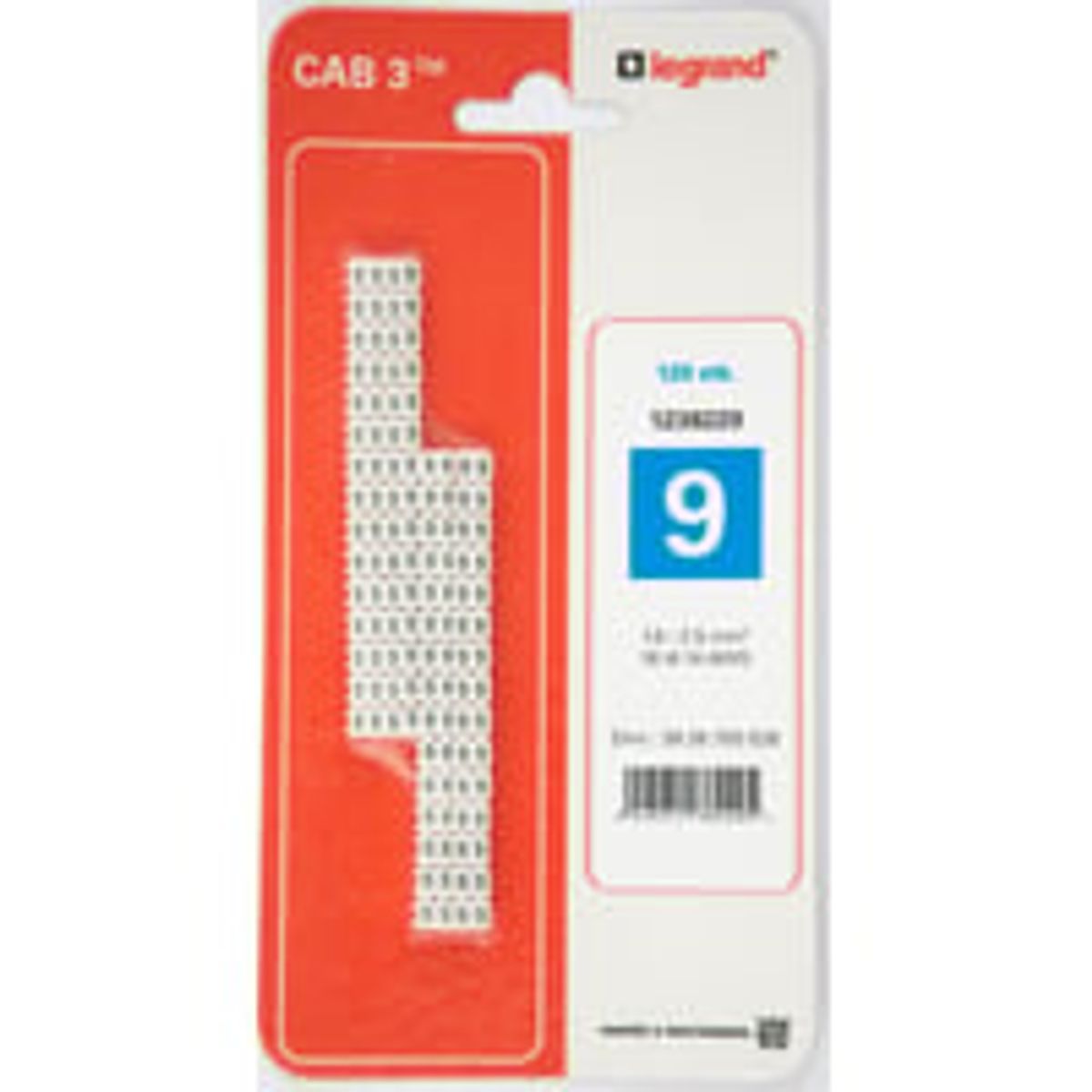 CAB3 Ledningsmrke 1,5-2,5 mm mrket: 9 (P120) - 120 stk