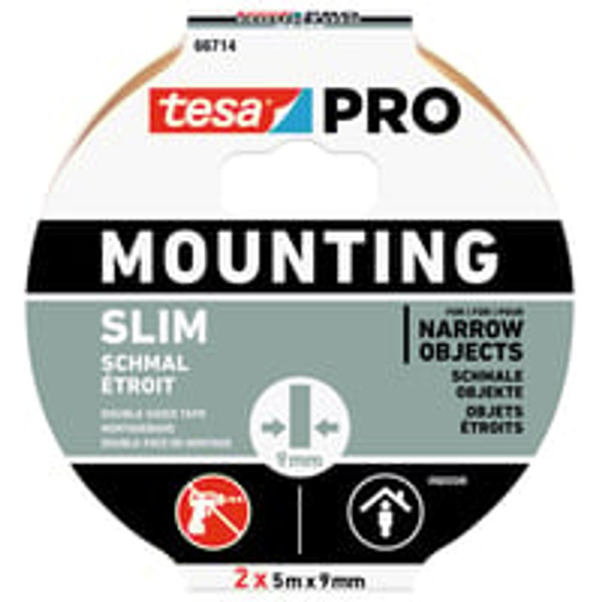 tesa monteringstape 66714 PRO 9 mm x 5 m, 2 pk.