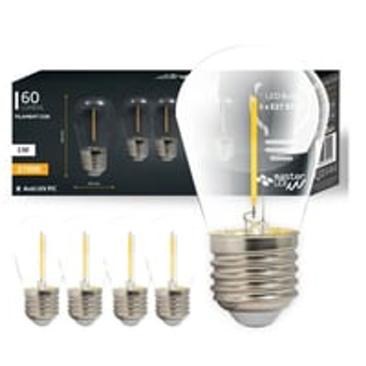 5 stk 1W LED prer - ST14, COB filament, E27, 230V, 60lm, RA80