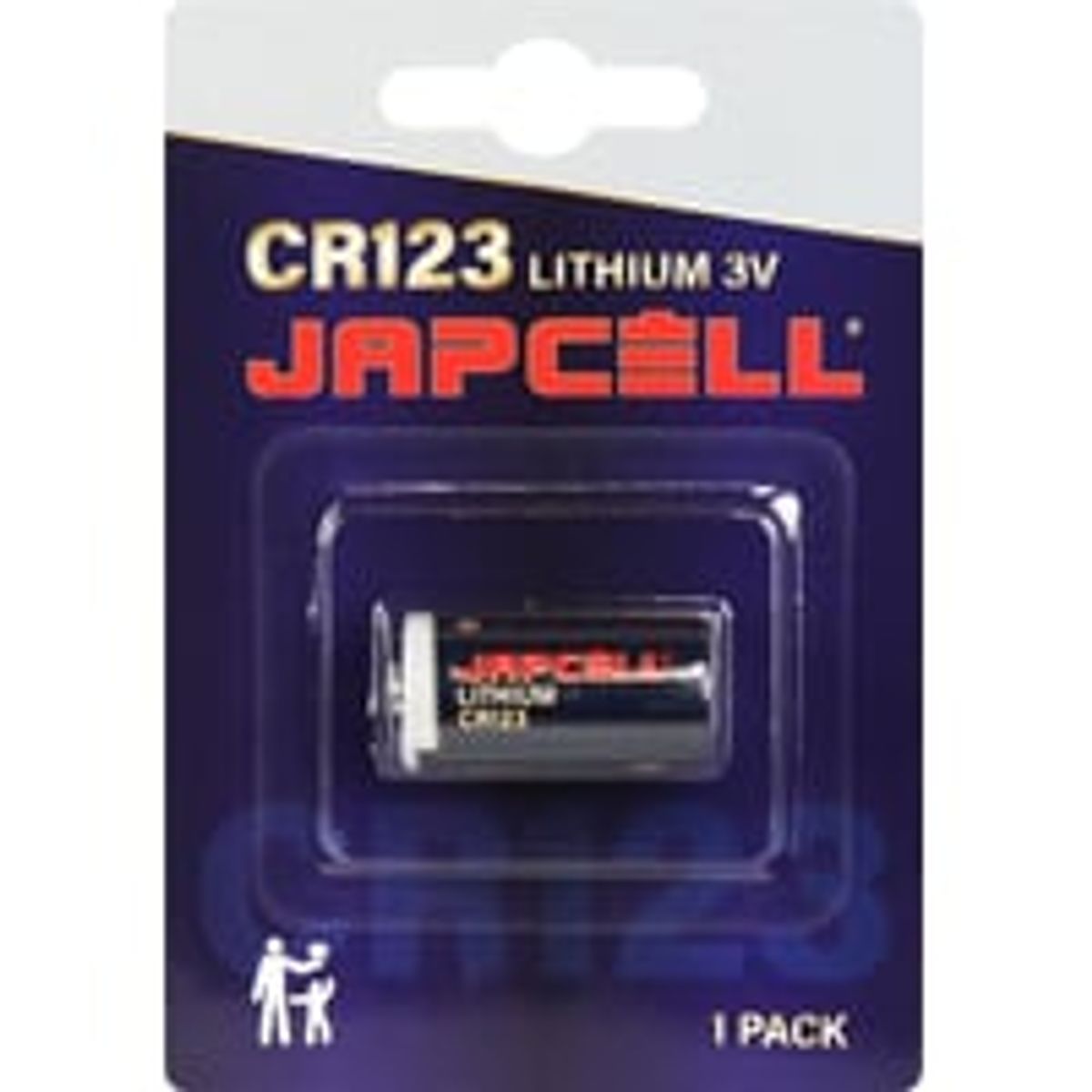 Japcell lithium CR123 batteri, 1 stk.