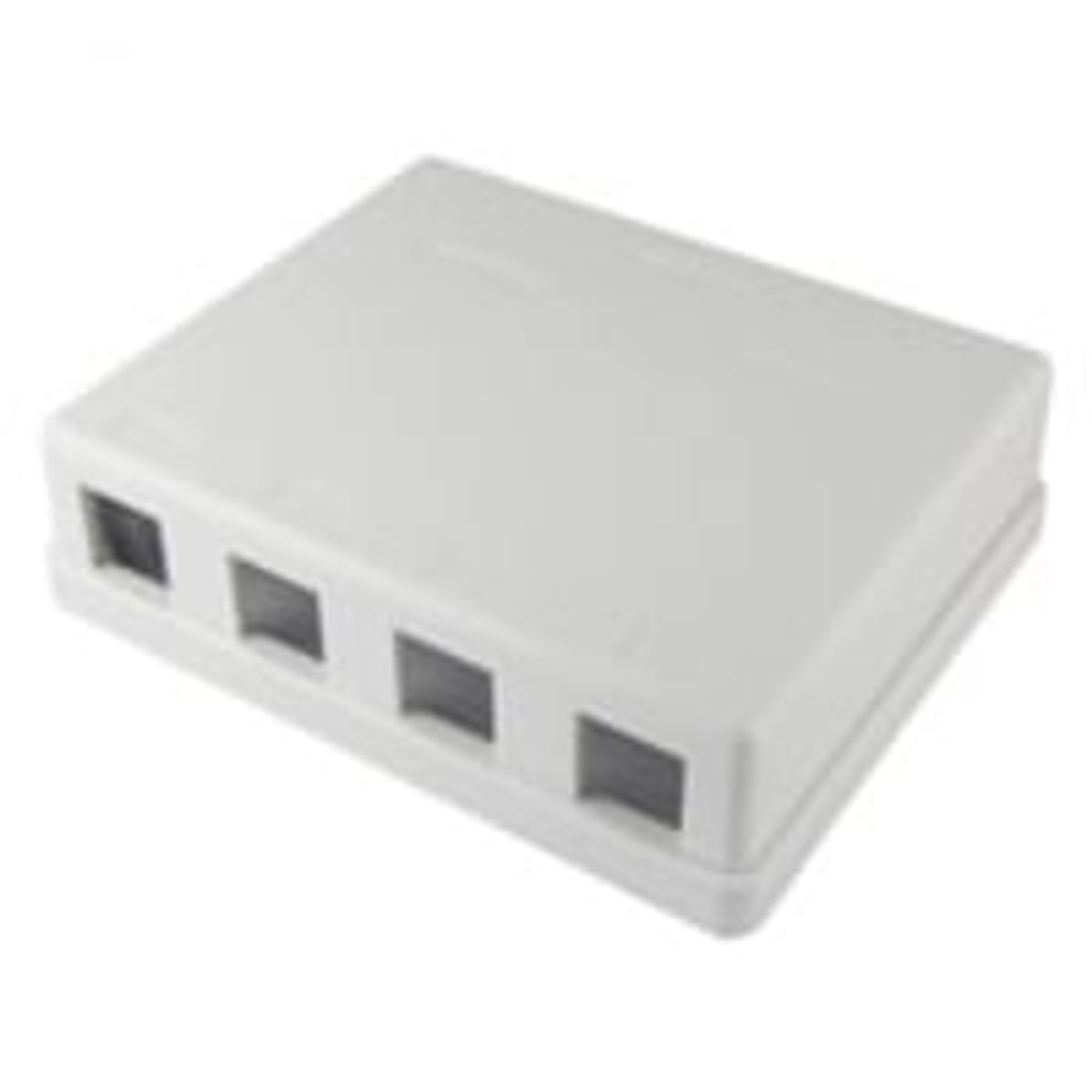 Montageboks til 4x Keystone konnektorer, RJ45 jack, hvid