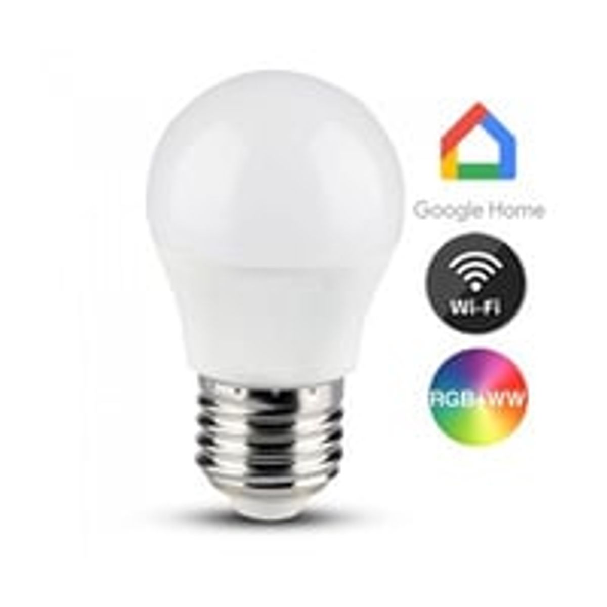 V-Tac 5W Smart Home Krone LED Pre - Tuya/Smart Life, Kompatibel med Google Home, Alexa og Smartphones, E27 Fatning, Erstatter 28W, 230V, 470lm, RA80