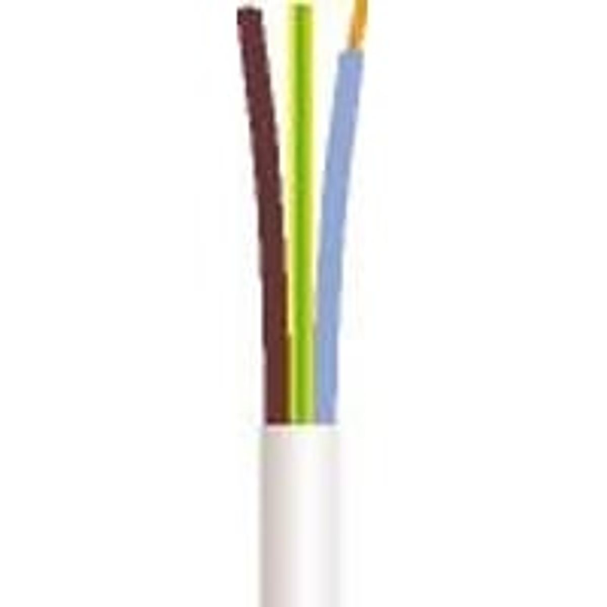 Plastkabel 3G1,5 mm hvid - 50 meter