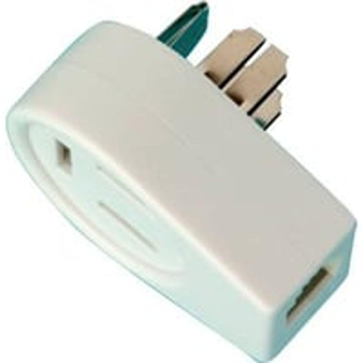 Telefon hermafroditstik (han/hun) m. RJ45 (8P2C) afgang - Hvid