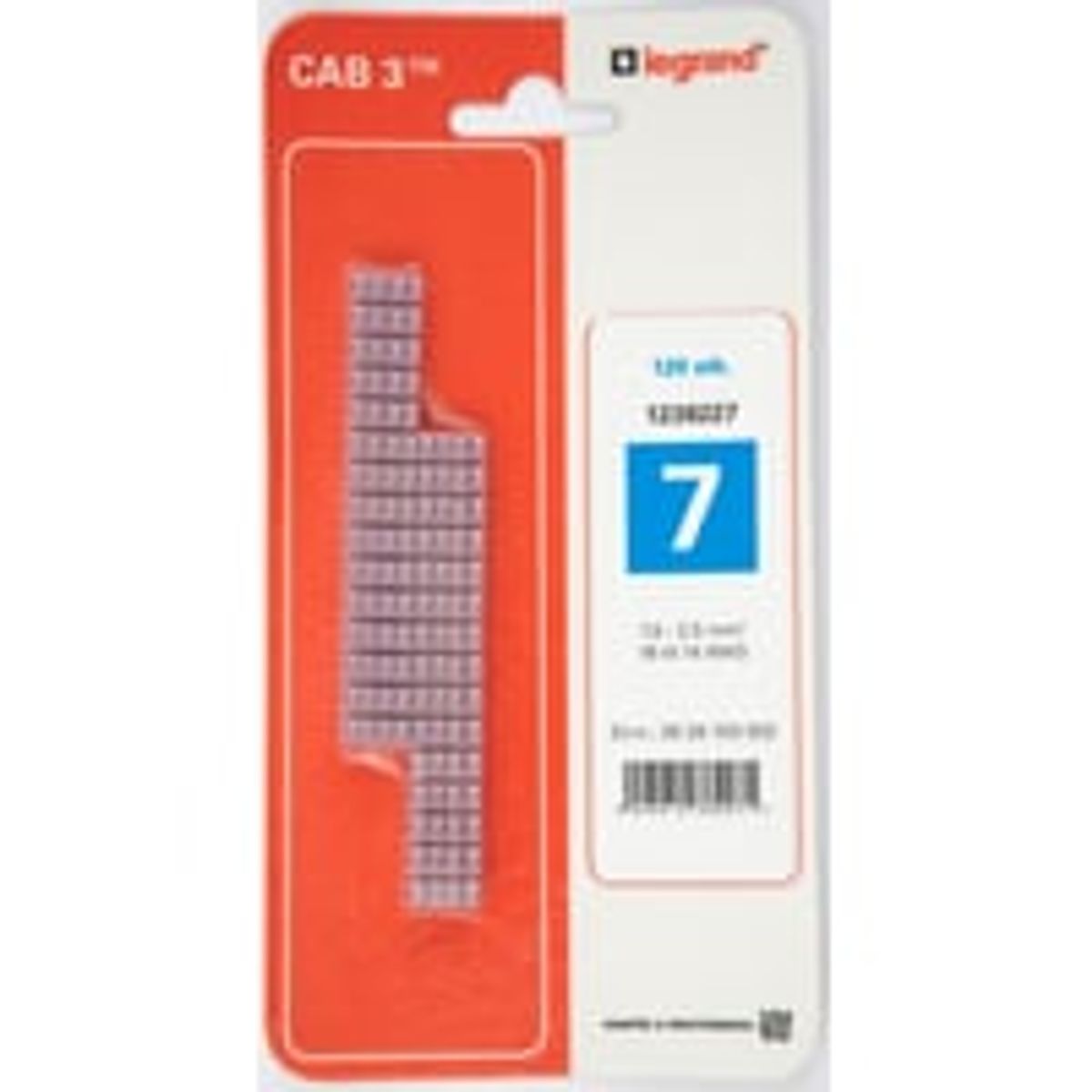 CAB3 Ledningsmrke 1,5-2,5 mm mrket: 7 (P120) - 120 stk