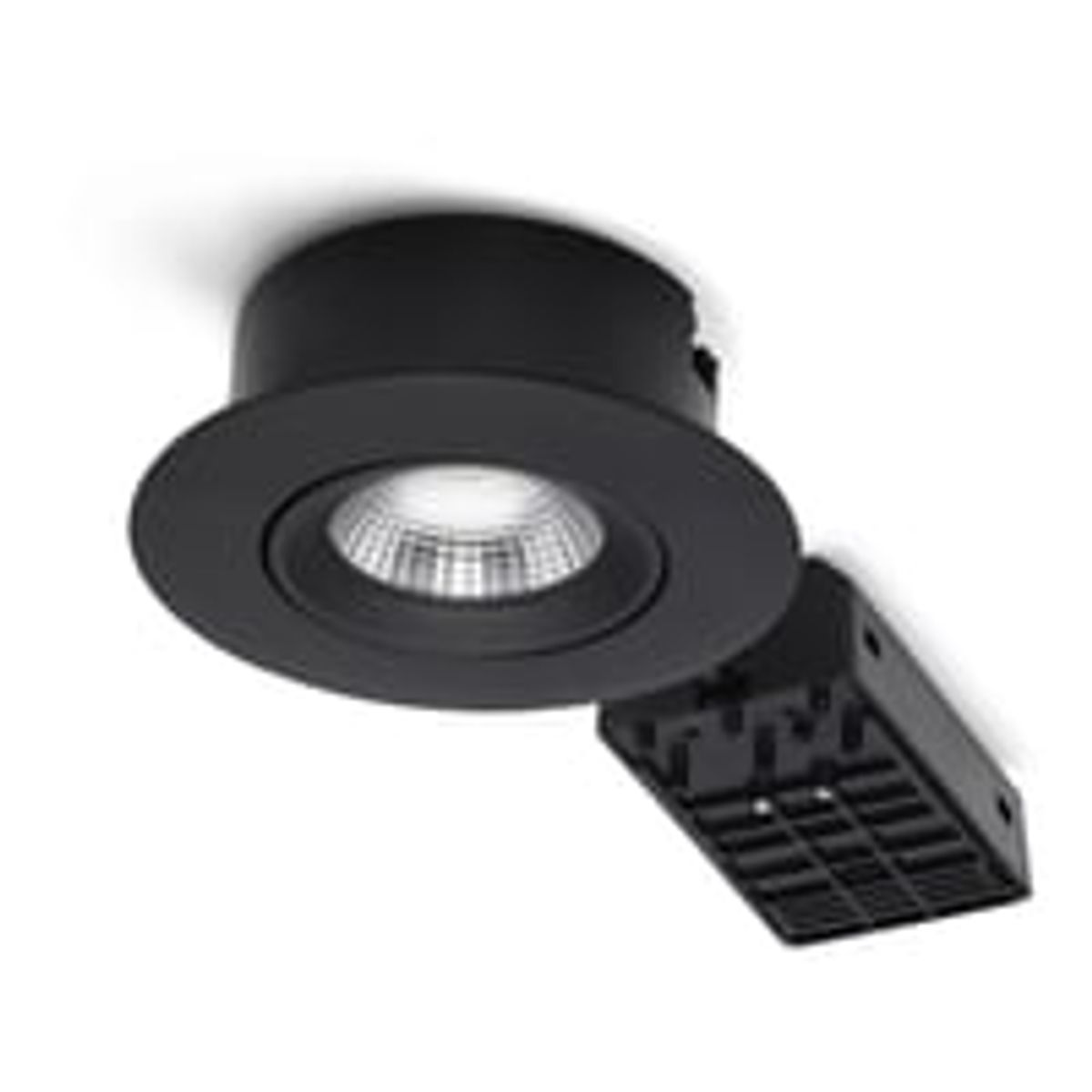 Nordtronic Velia ECO LED indbygningsspot, 230V, 7W, 2700/3000/4000K, CRI90, 500lm, rund, sort (mat) - 6 stk