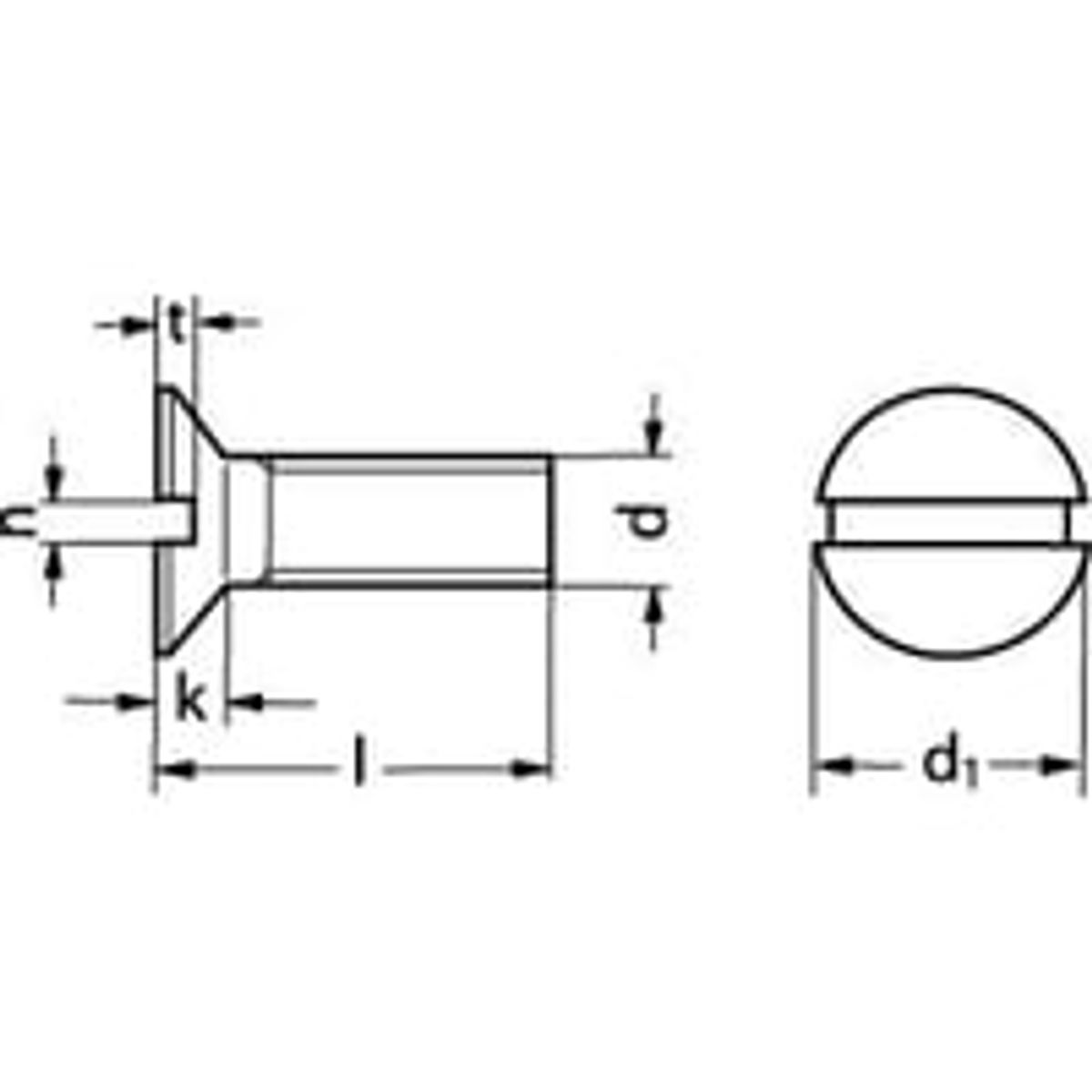 M4x70 DIN 963 4.8 FZB, undersnket maskinskrue, lige krv - 100 stk