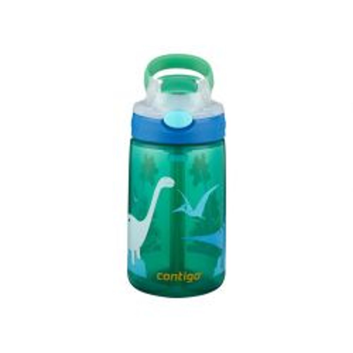 Contigo Gizmo flip Green jungl dino, 420ml - AUTOSPOUT - Drikkeflaske