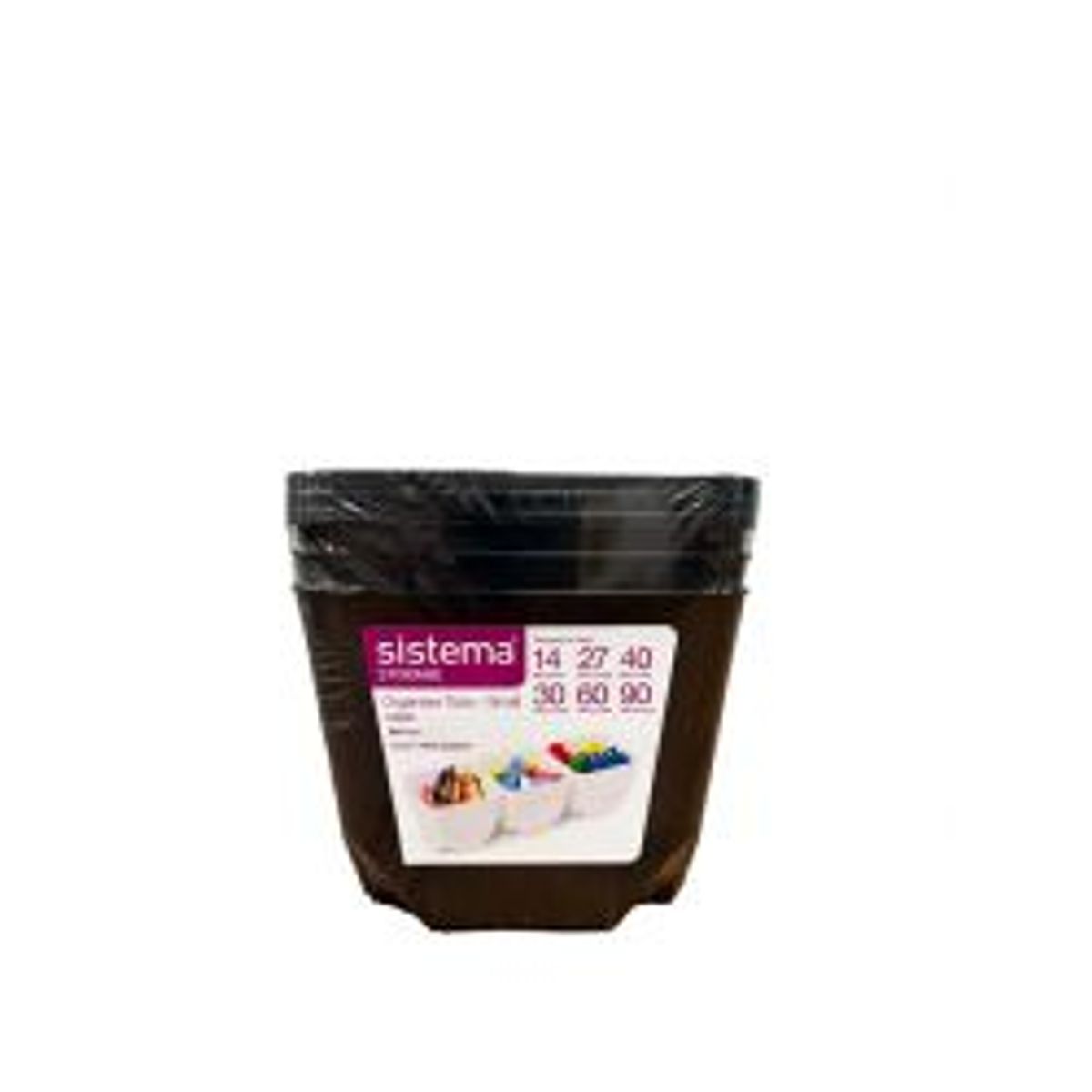 Sistema Organiser 3 Pack Tubs Small Black 1,3 L - Opbevaringskasse