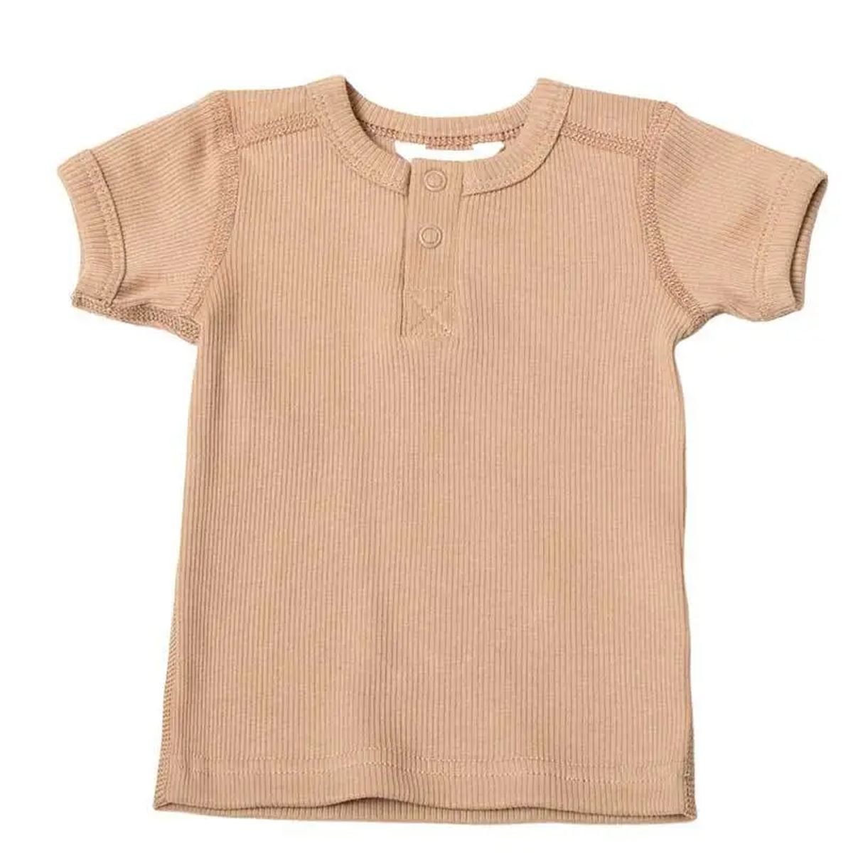 T-shirt beige økologisk Rib bomuld