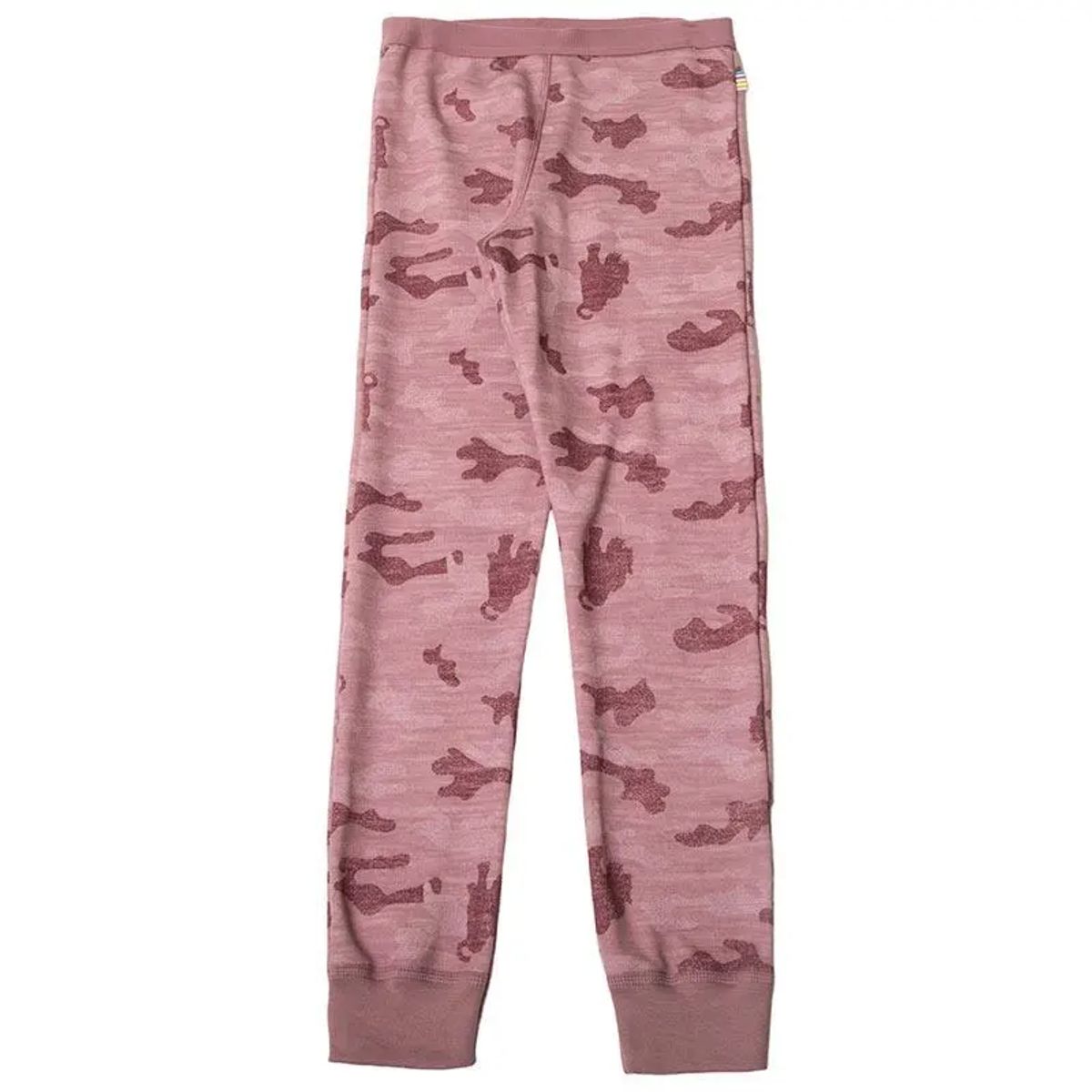 Leggings i fin rosa uld-bambus med panterprint