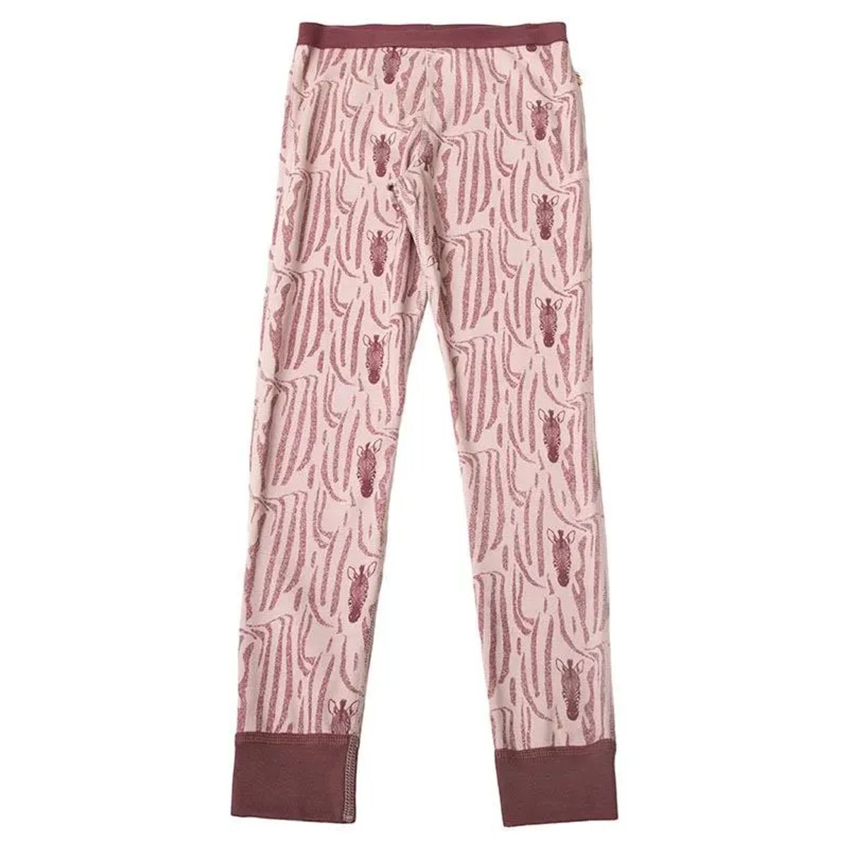 Leggings sart rosa uld-bomuld med Zebraprint