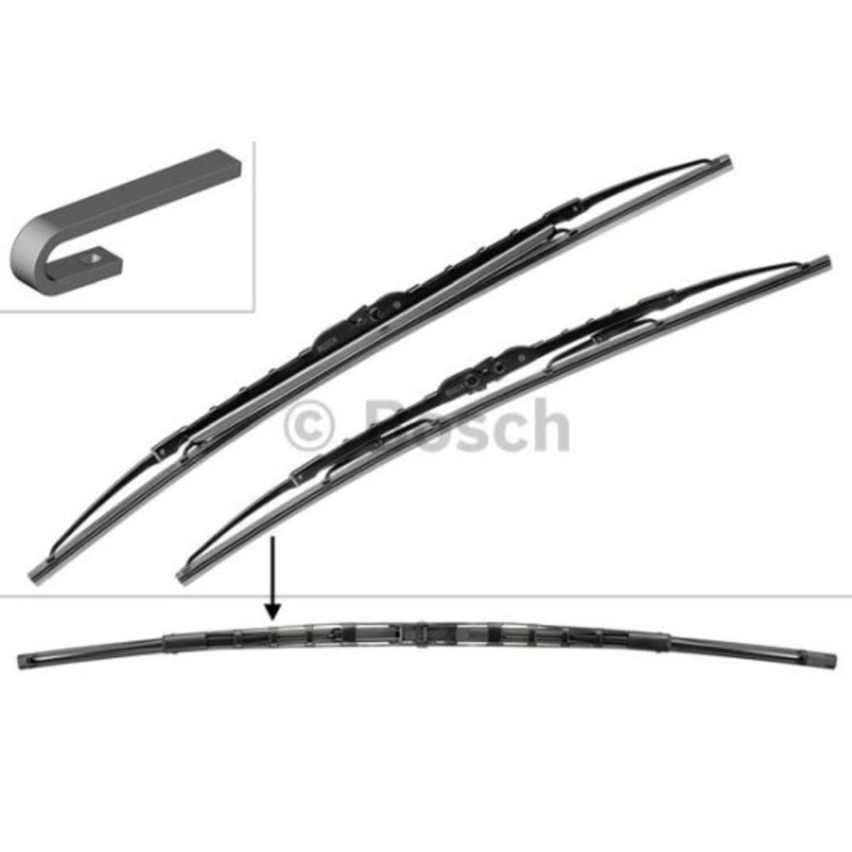 801S Bosch Twin Spoiler Viskerblade / Vinduesvisker sæt 600+530mm