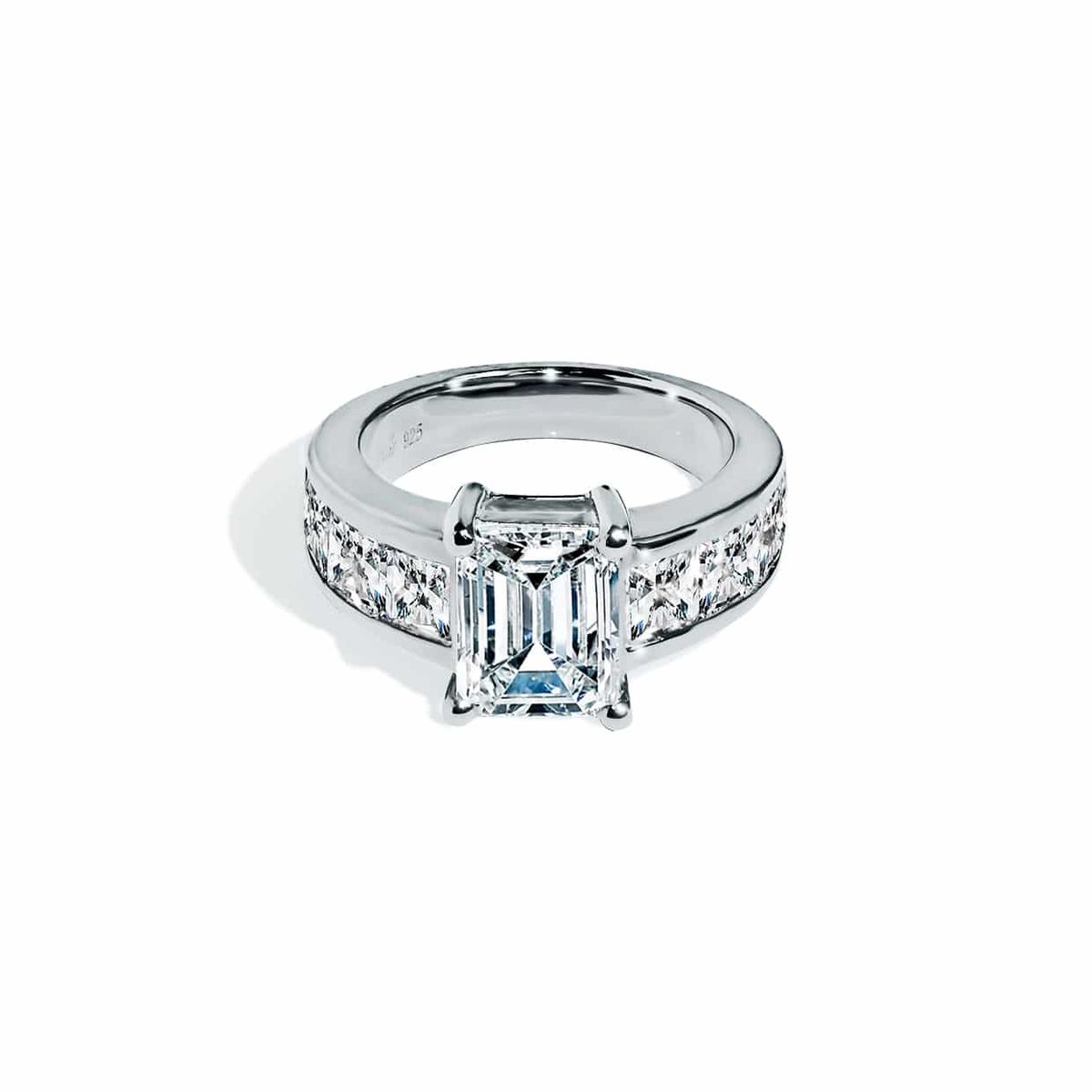 Oxford prinsesse & radiant formet ring i sølv