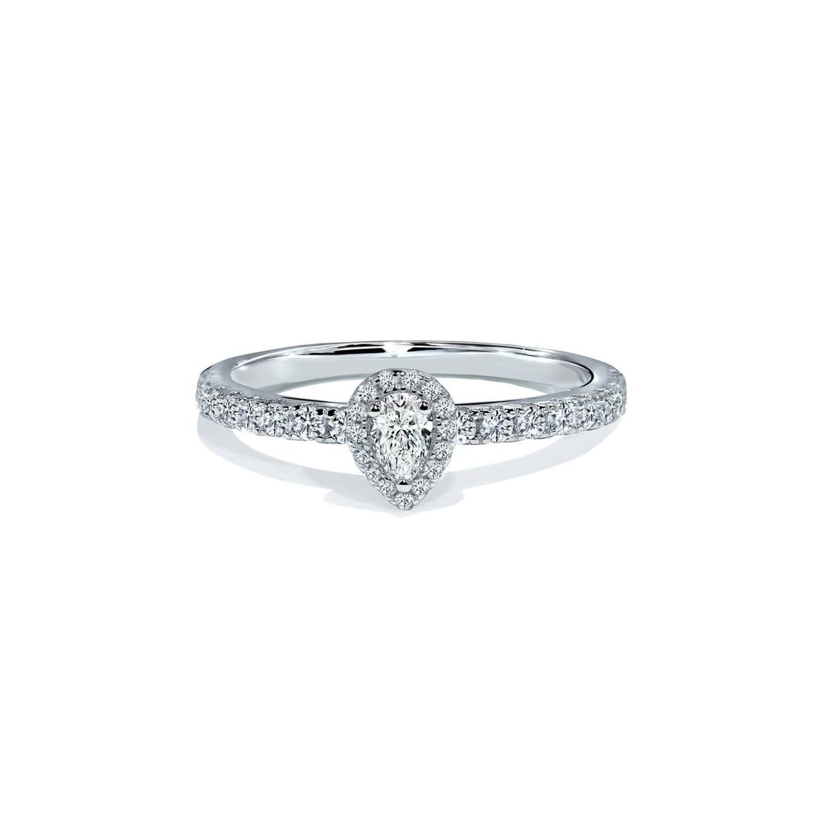 Venedig pæreformet halo diamant forlovelsesring