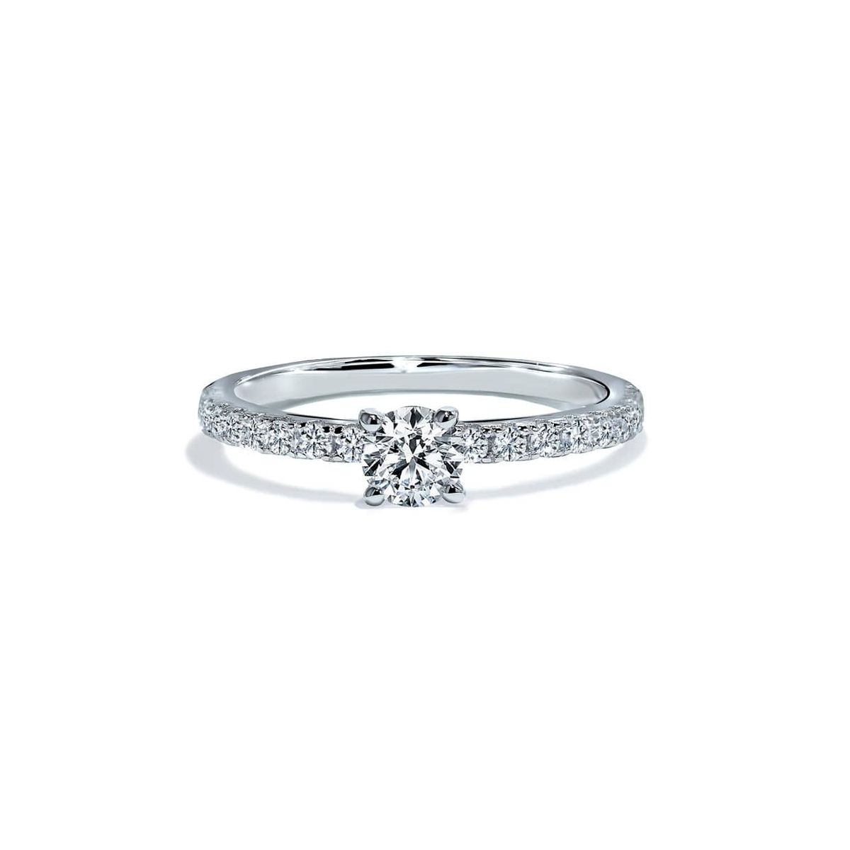 Amalfi klassisk rund diamant forlovelsesring i hvidguld