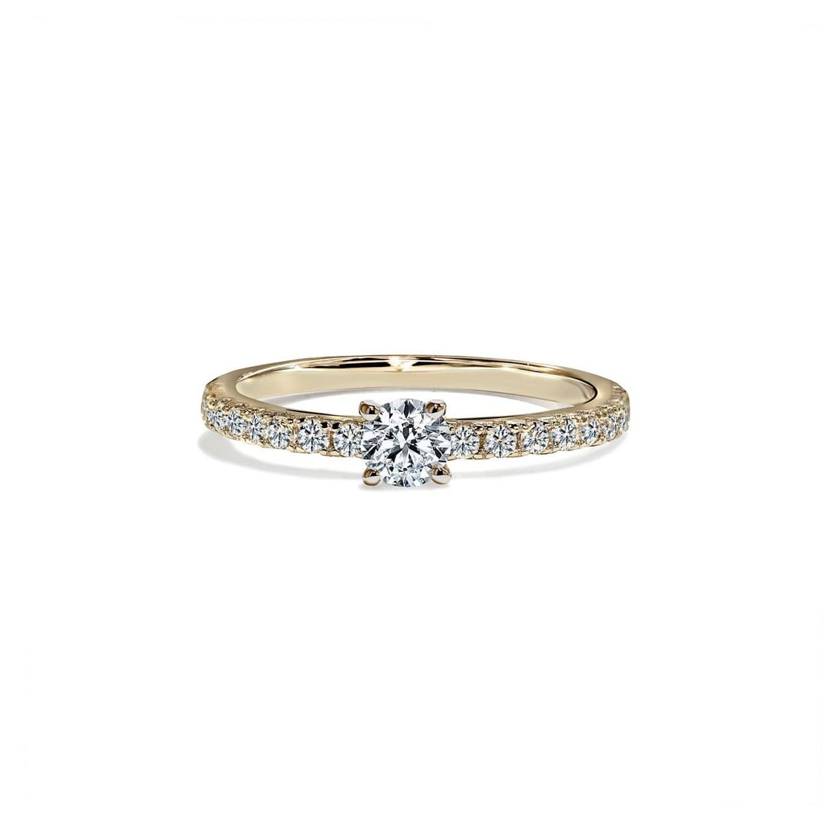 Oxford round cut solitaire ring i guld