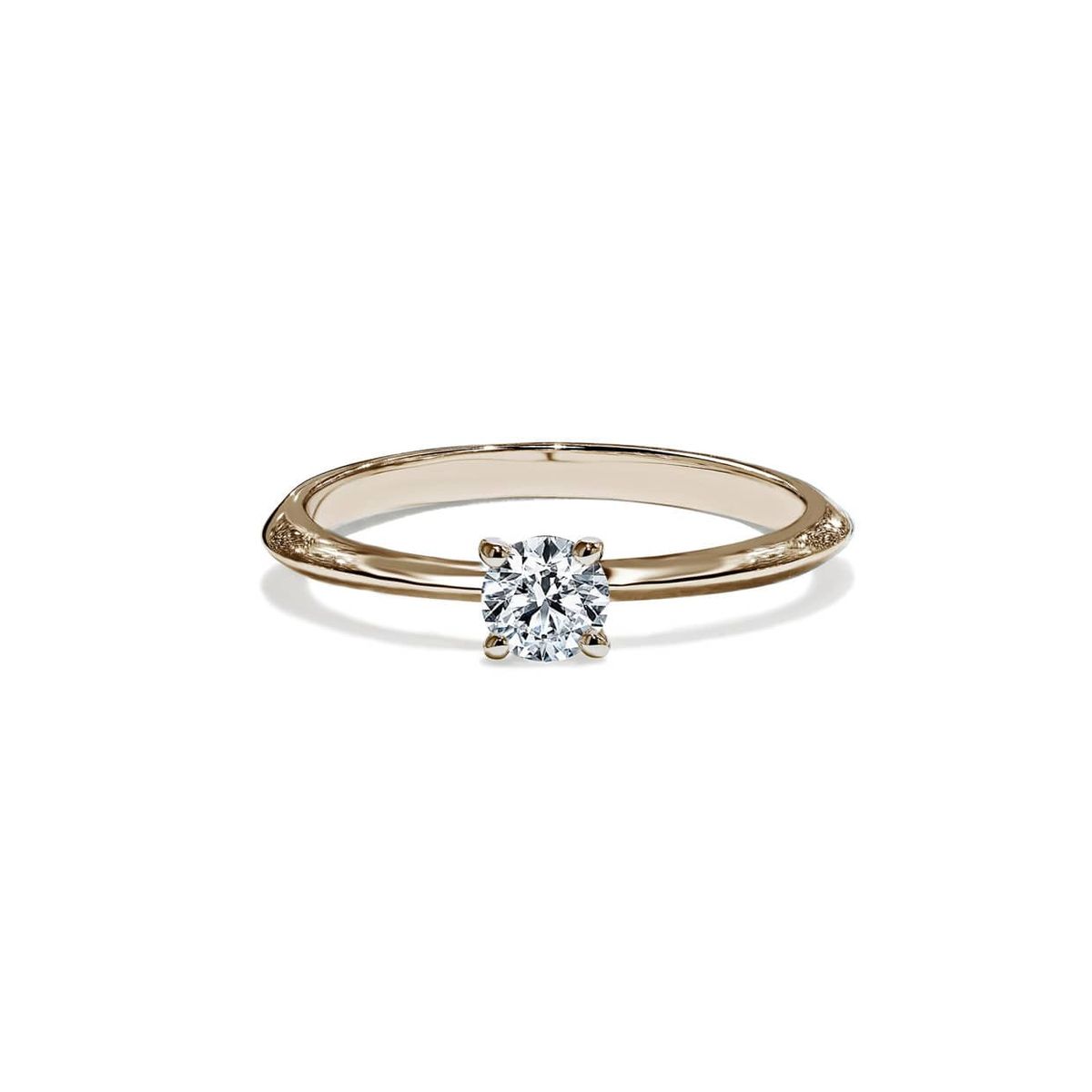 Positano rund diamant solitaire forlovelsesring i guld