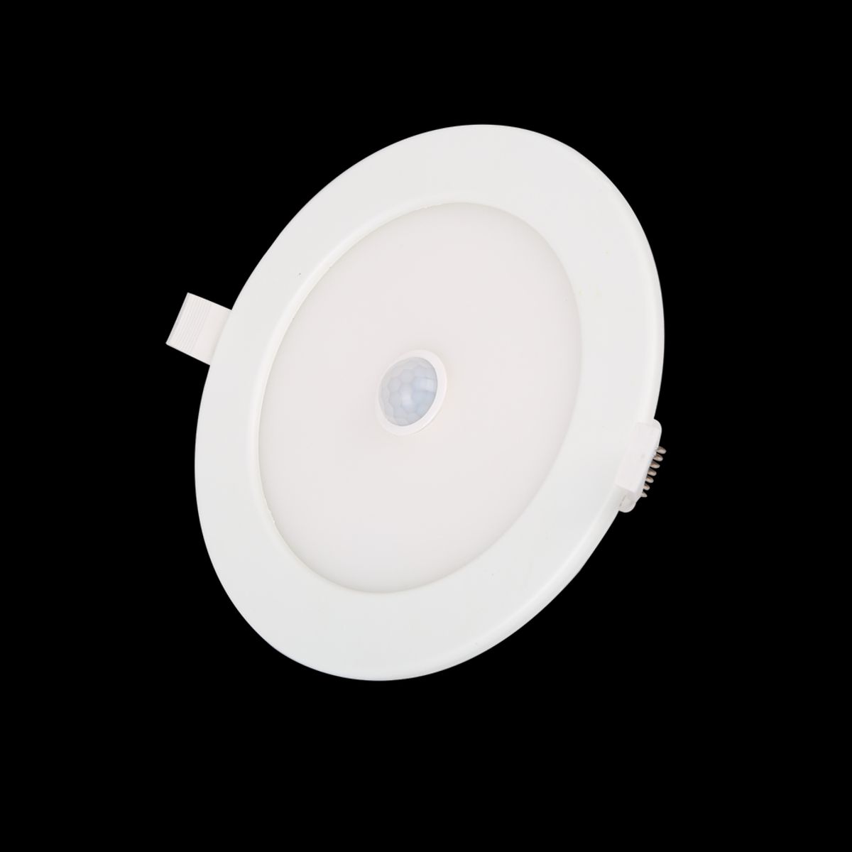 LED E6 Slim 12W 3000K Rund Indbygningsspot med PIR-Sensor - Udskæringsstørrelse: 155mm - Kulør : Varm