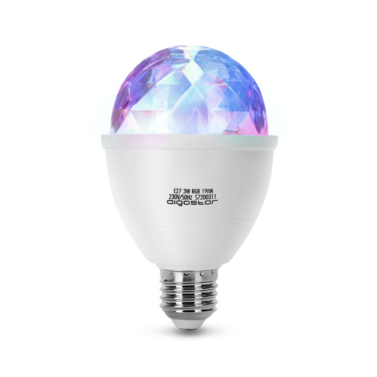 Aigostar, Discolampe - E27, RGB, Disco Lampe, Festlys, Festbelysning, 3W