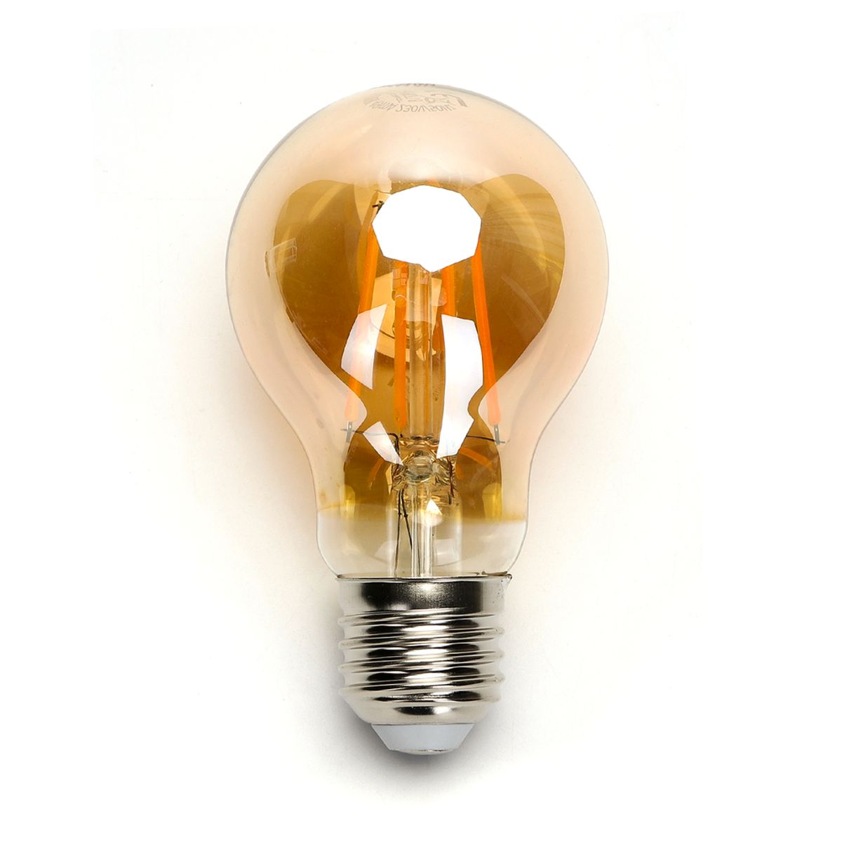 Outlet: LED Filament pære A60 E27 - 6W 2200K - Amber - Kulør : Ekstra varm