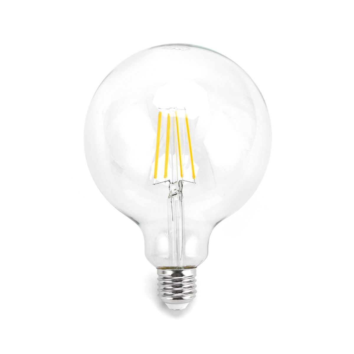 Outlet: LED Filament pære G125 E27 - 4W 2700K Klar - Kulør : Varm