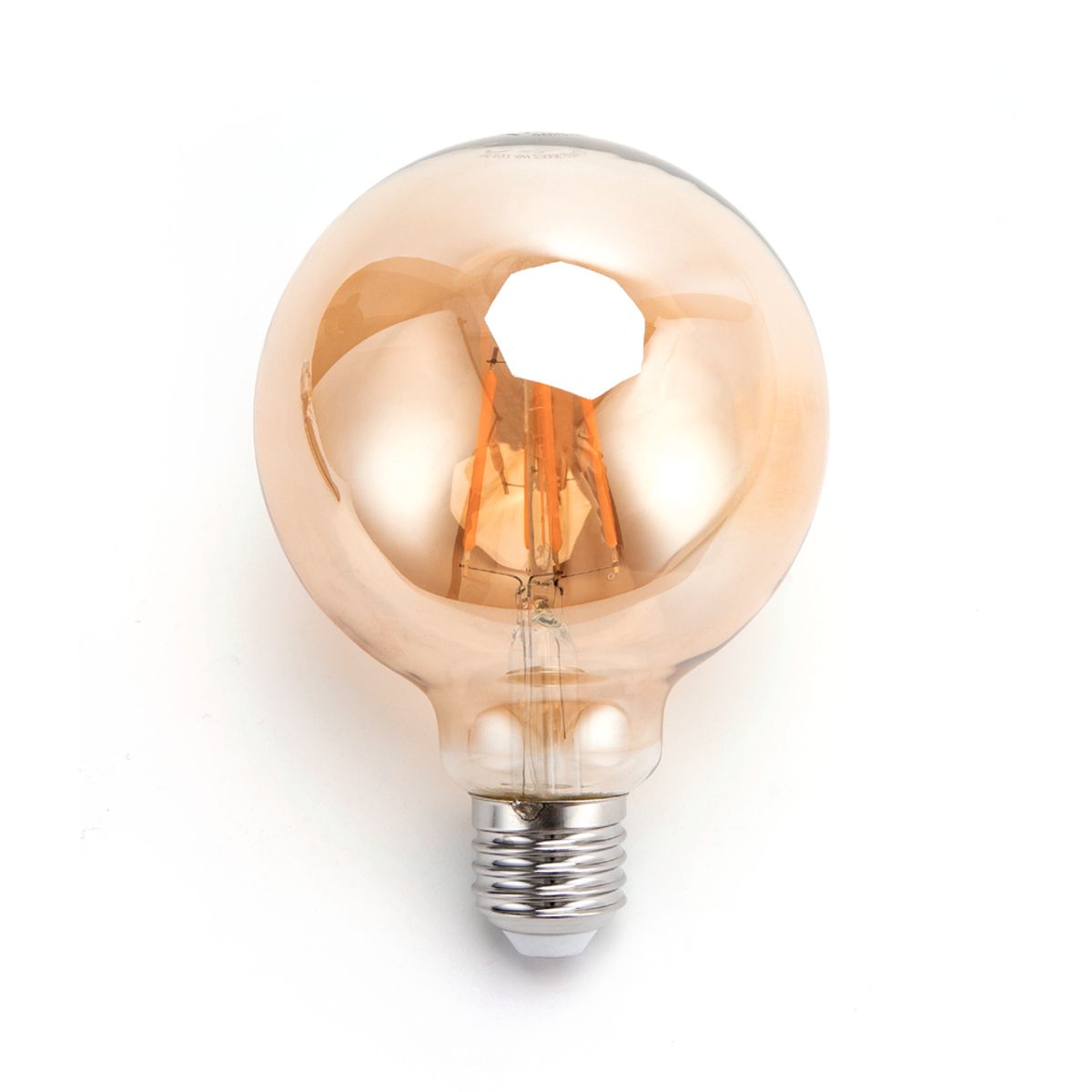 Outlet: LED Filament pære G95 E27 - 4W 2200K Amber - Kulør : Ekstra varm