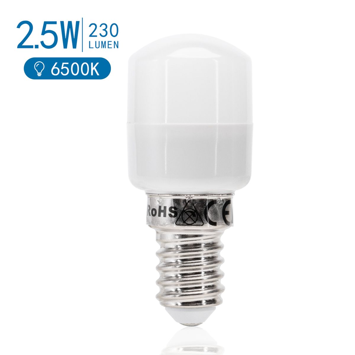 Outlet: LED T26 E14 - 2,5W, 6500K - Kulør : Kold