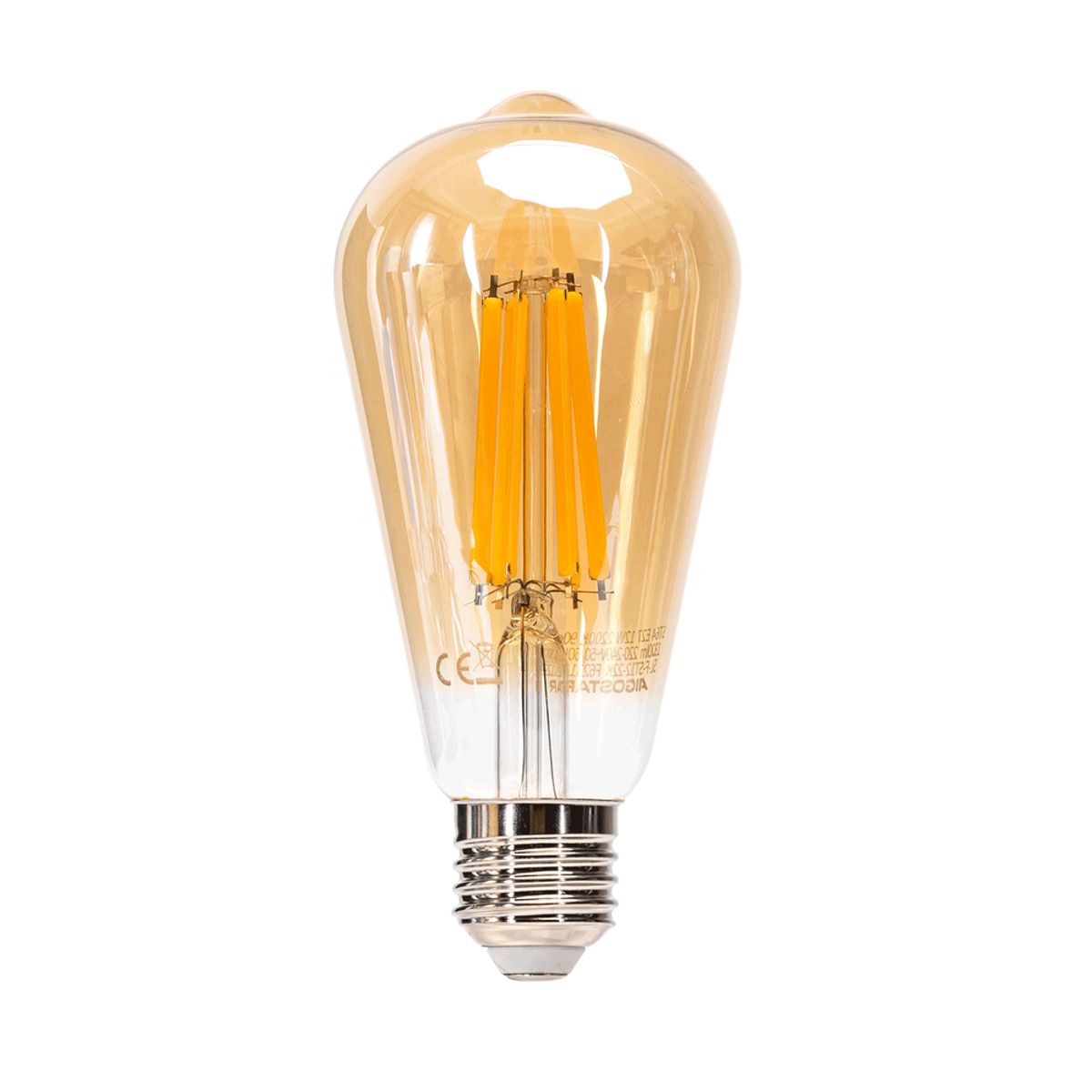 LED Filament pære ST64 E27 - 16W 2200K Amber - Kulør : Ekstra varm