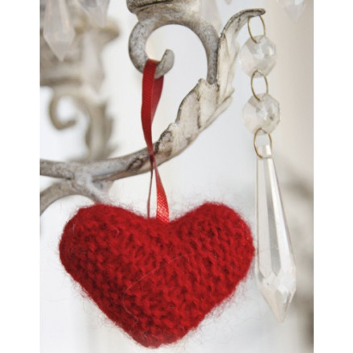 Sweet heart by DROPS Design - Julehjerte Julepynt Strikkeopskrift 5 cm - Sweet heart by DROPS Design