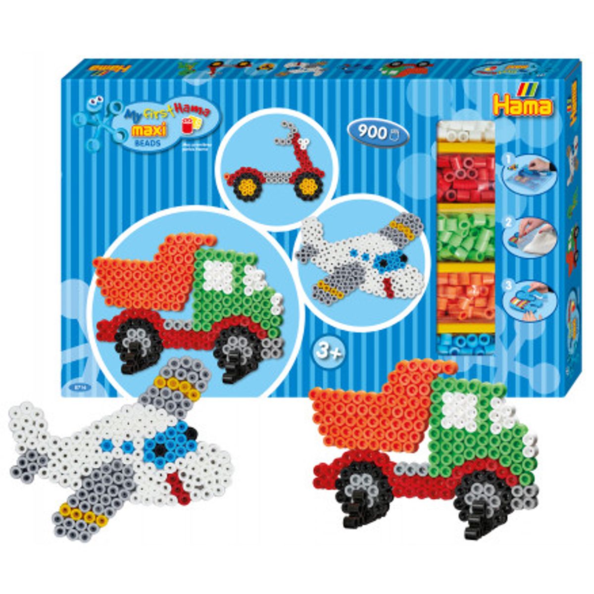 Hama Maxi Gigant Gaveæske 8716 med 900 perler og 2 Perleplader