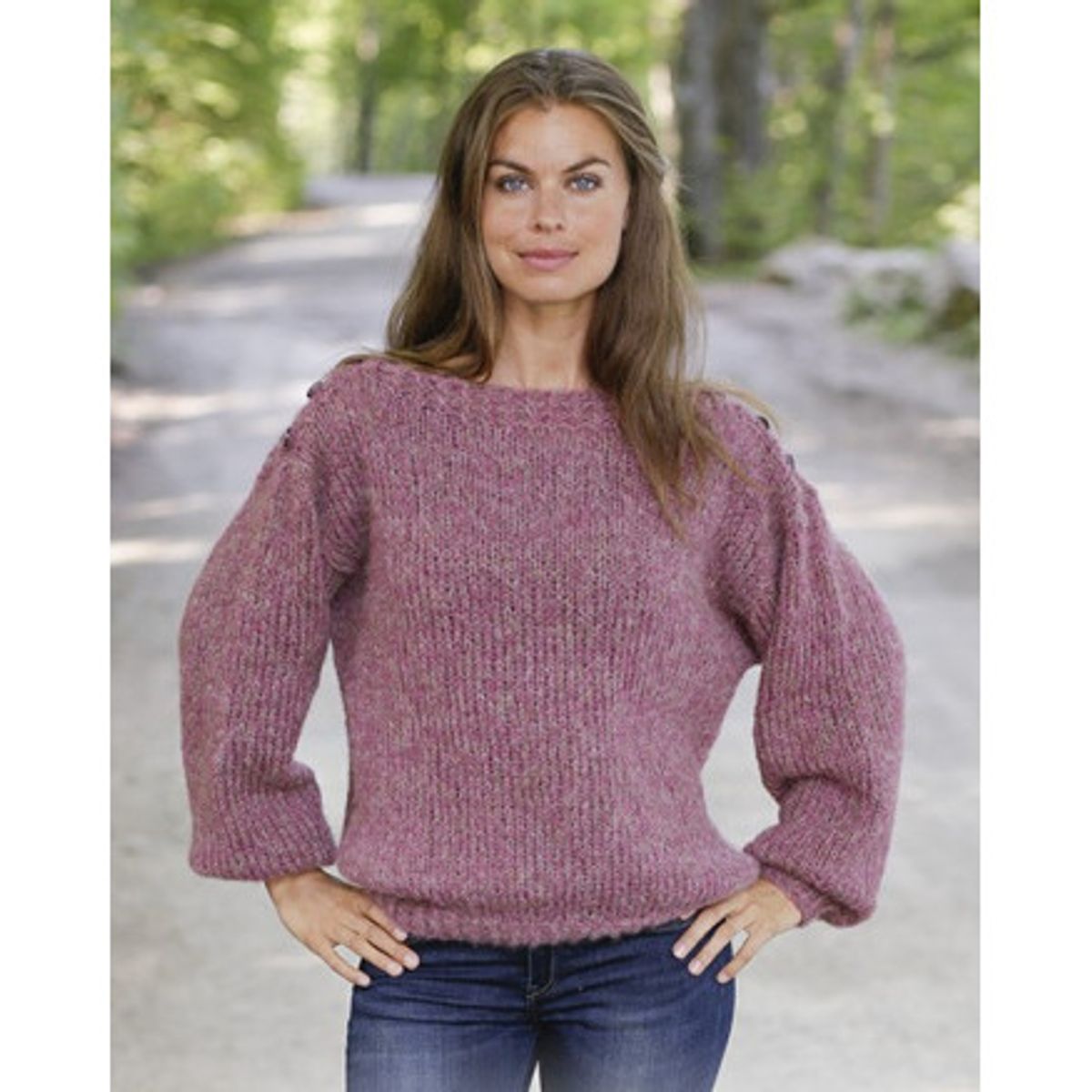 Raspberry Flirt by DROPS Design - Bluse Strikkeopskrift str. S - XXXL - Small