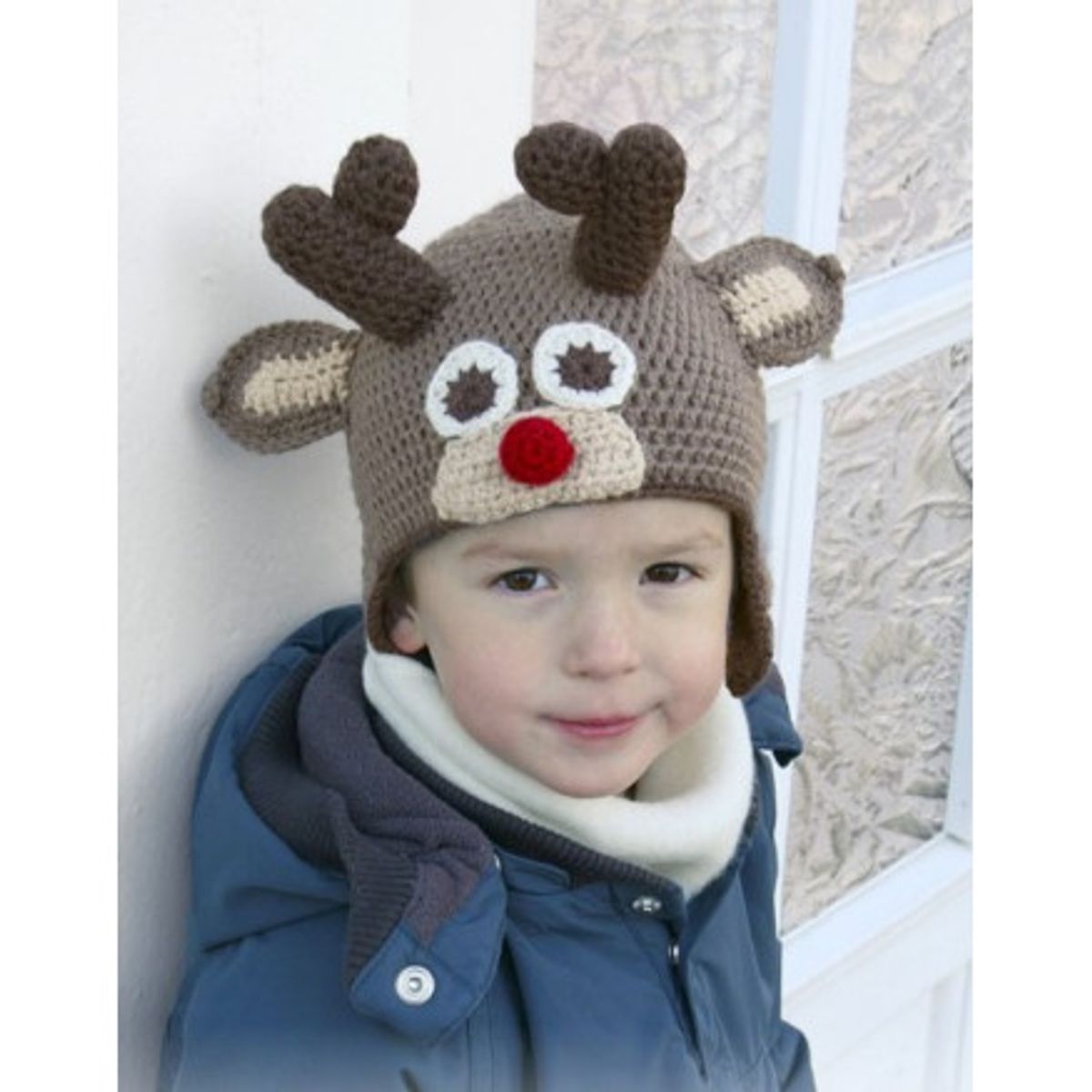 Little Rudolph by DROPS Design - Hue Hækleopskrift str. 6/9 mdr - 9/10 - 3/4 år