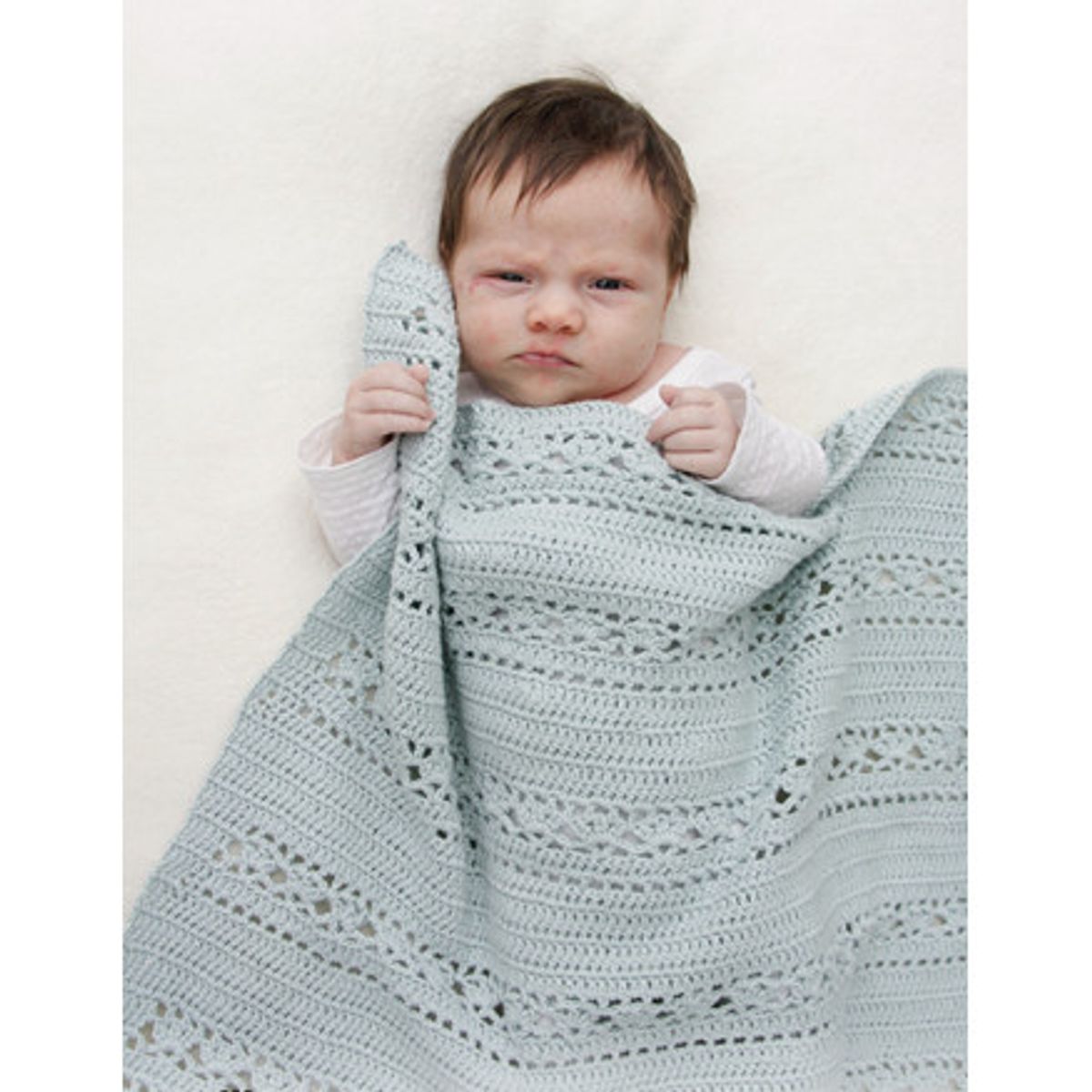 Sleepy Times by DROPS Design - Baby Tæppe Hækleopskrift 65x81 cm - 65x81 cm