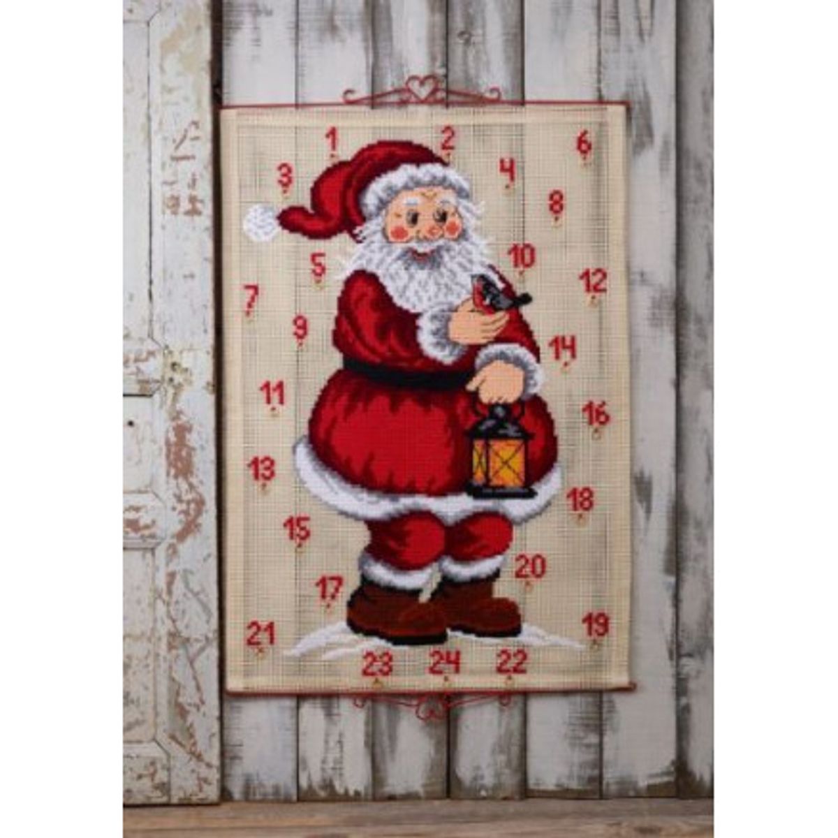 Permin Broderikit Julekalender Julemand 80x115cm