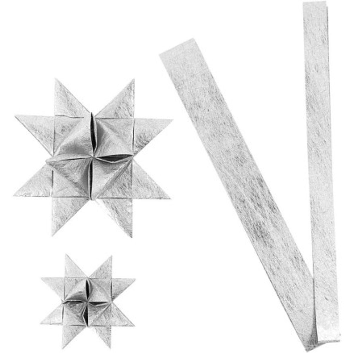 Stjernestrimler, sølv, L: 44+78 cm, diam. 6,5+11,5 cm, B: 15+25 mm, 32