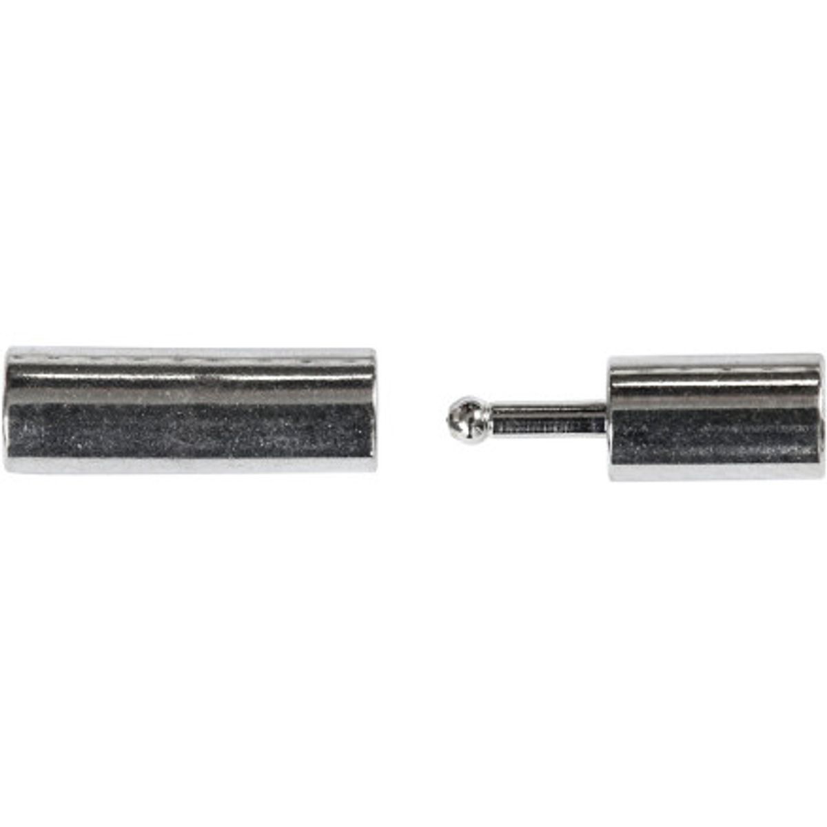 Magnetlås, str. 3x14 mm, hulstr. 2 mm, forsølvet, 40stk./ 1 pk.