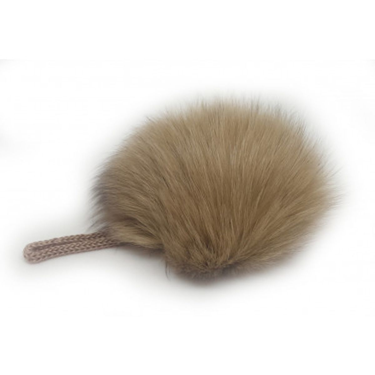 Pompon Kvast Kaninhår Beige 90 mm