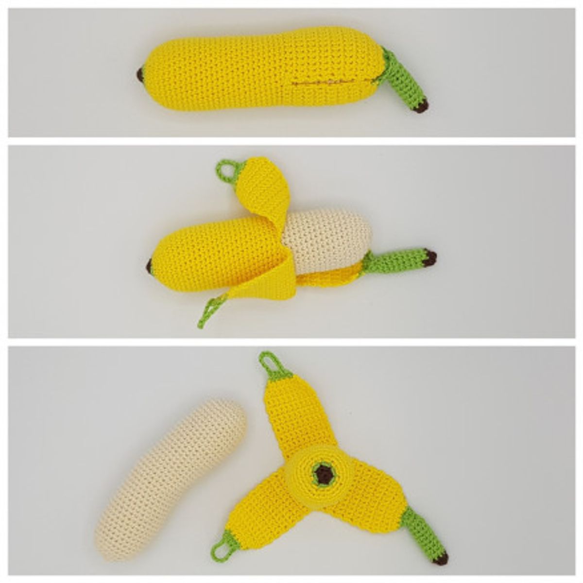 Karlas Banan af Rito Krea - Frugt Hækleopskrift 21cm - Karlas Banan af Rito Krea - Frugt Hækleopskrift 17 cm