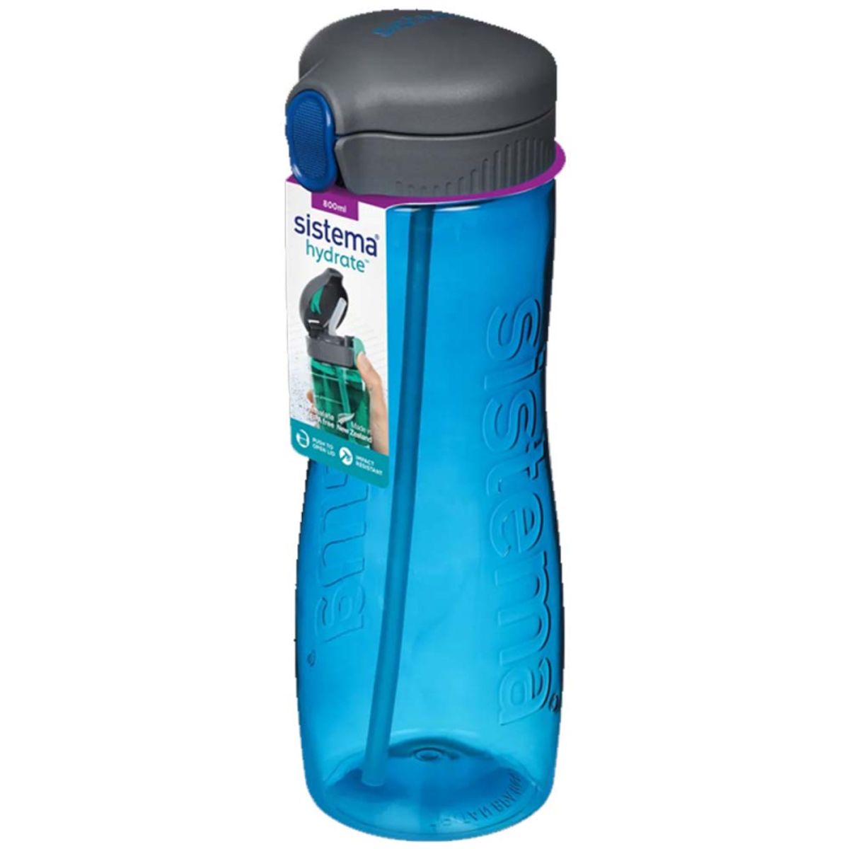 Sistema drikkedunk med sugerør 800 ml - Ocean Blue